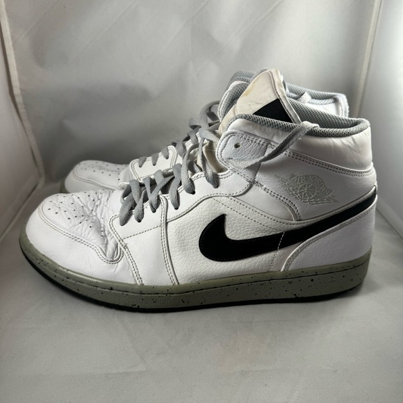 Nike Air Jordan 1 Mid Athletic Shoes - White Cement - Men's size 12 - Picture 6 of 16